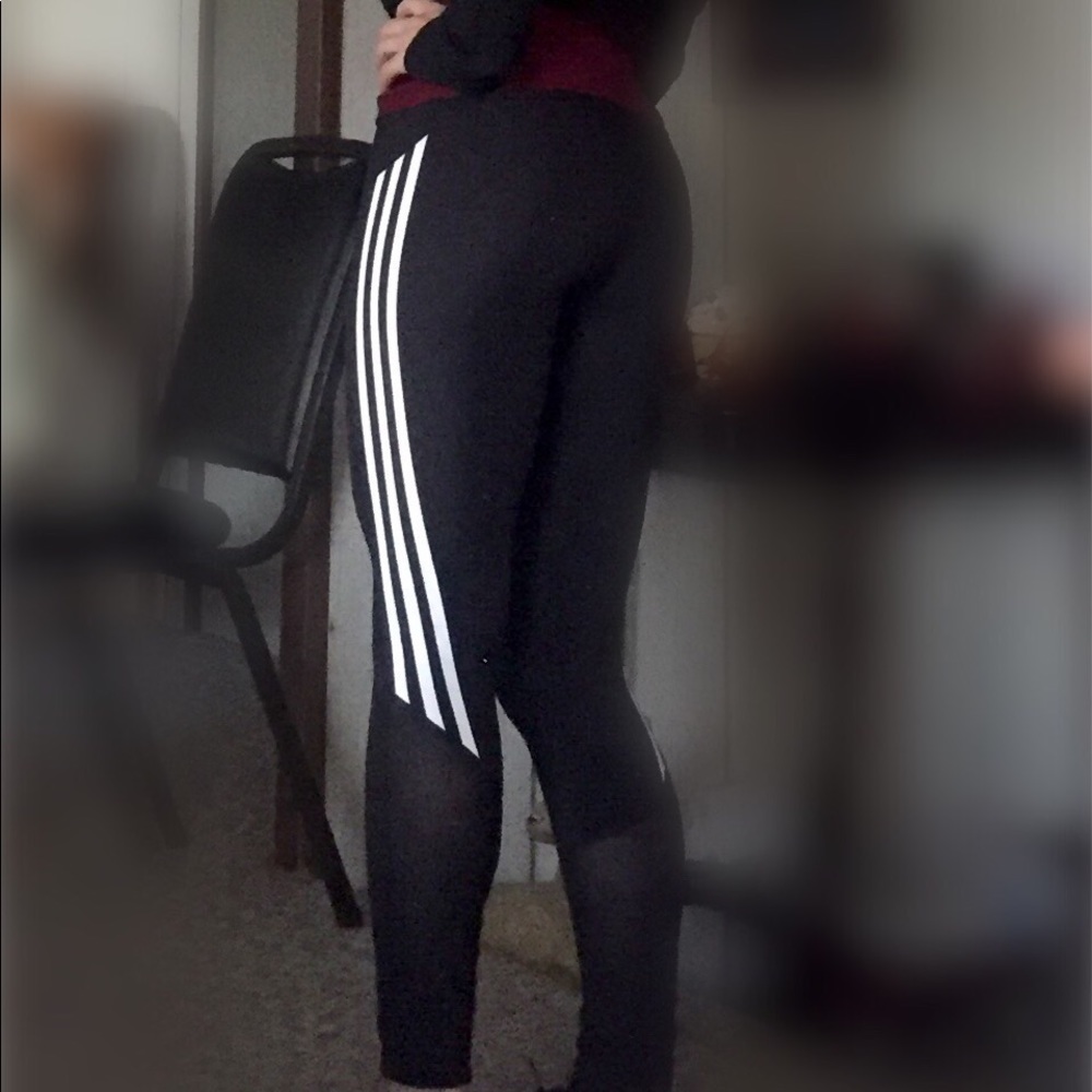 Adidas Tight Workout Pants Xs Three Stripe